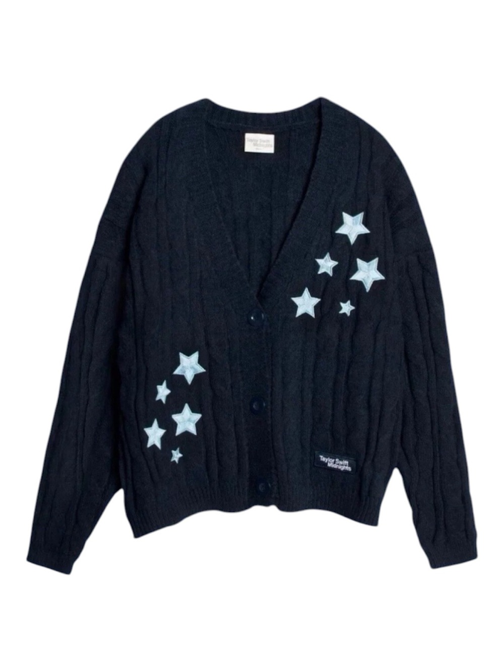 Official Taylor Swift Midnights Cardigan Navy Blue/Baby Blue Womens M/L